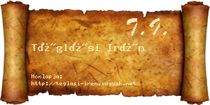 Téglási Irén névjegykártya